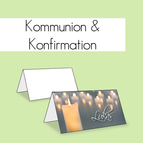 Tischkarten Kommunion & Konfirmation